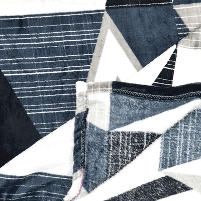 Geometric Black and White Super Soft Velvet Double Bedsheet