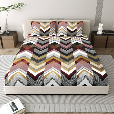 Zigzag Elegance Cozy Super Soft Velvet Double Bedsheet