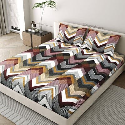 Zigzag Elegance Cozy Super Soft Velvet Double Bedsheet