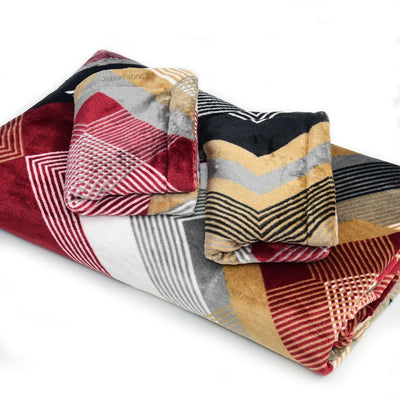 Zigzag Elegance Cozy Super Soft Velvet Double Bedsheet