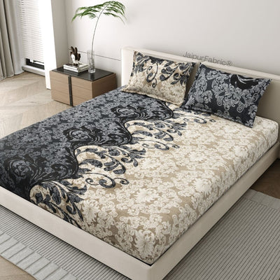 Royal Grace Intricate Floral Motifs Super Soft Velvet Double Bedsheet