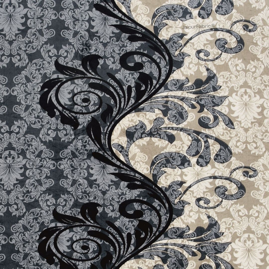 Royal Grace Intricate Floral Motifs Super Soft Velvet Double Bedsheet