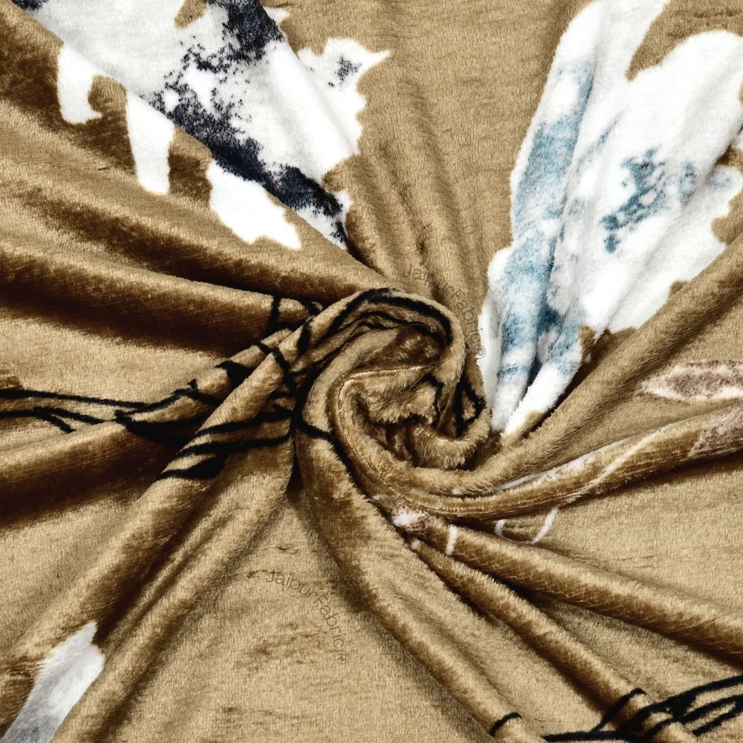 Rustic Flora Premium Super Soft Velvet Comfort Double Bedsheet