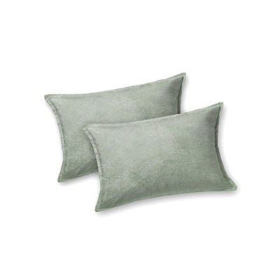 Rustic Mint Super Soft Velvet Double Bedsheet with Matching Pillow Covers