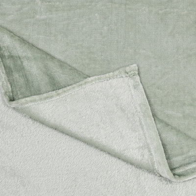 Rustic Mint Super Soft Velvet Double Bedsheet with Matching Pillow Covers