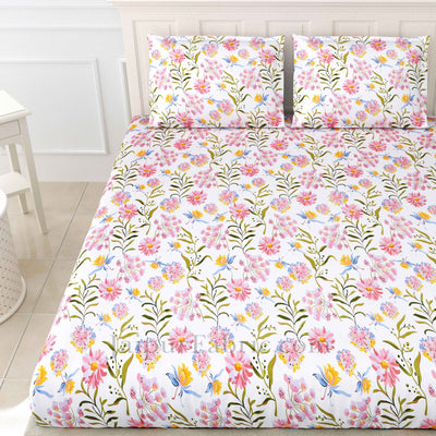 Lavender Garden Super Soft King Size Double BedSheet