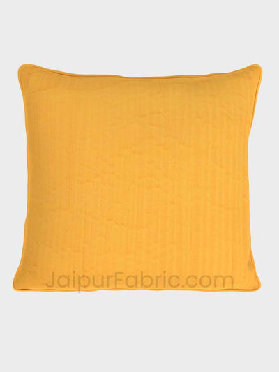 Yellow Quilted Cotton Cushion Cover
