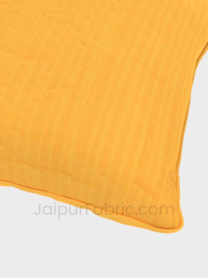 Yellow Quilted Cotton Cushion Cover