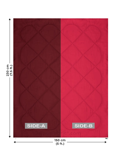 Maroon - Pink Single Bed Comforter