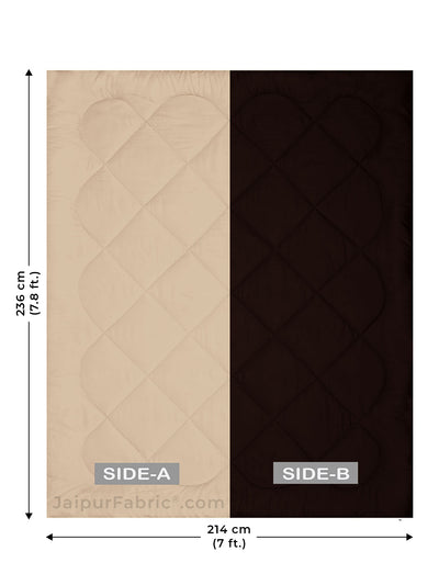 Off White-Dark Brown Double Bed Comforter
