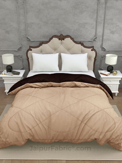 Off White-Dark Brown Double Bed Comforter