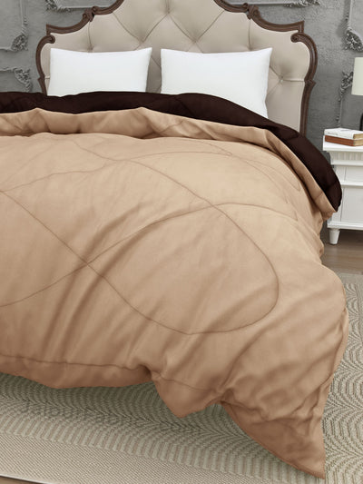 Off White-Dark Brown Double Bed Comforter