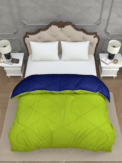 Lemon Green-Navy Blue Double Bed Comforter