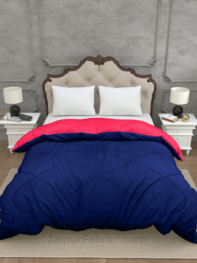 Pink-Navy Blue Double Bed Comforter