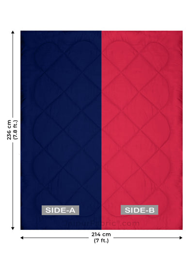 Pink-Navy Blue Double Bed Comforter