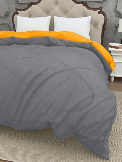Grey-Mango Yellow Double Bed Comforter
