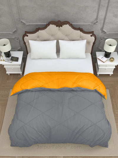 Grey-Mango Yellow Double Bed Comforter