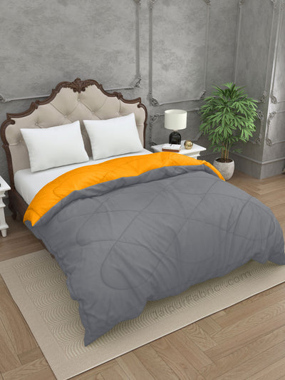 Grey-Mango Yellow Double Bed Comforter