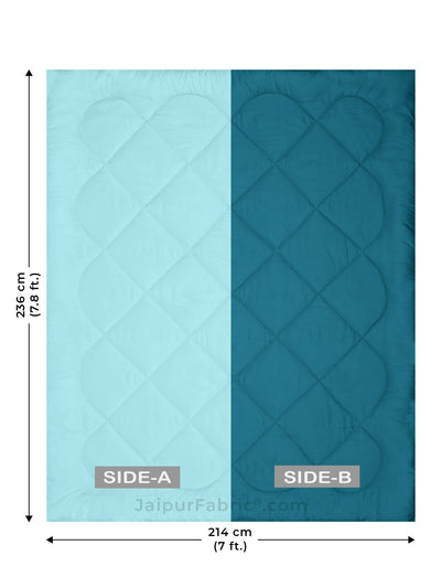 Teal Blue-Ocean Blue Double Bed Comforter