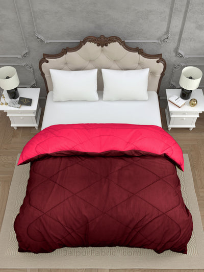 Maroon - Pink Single Double Bed Comforter