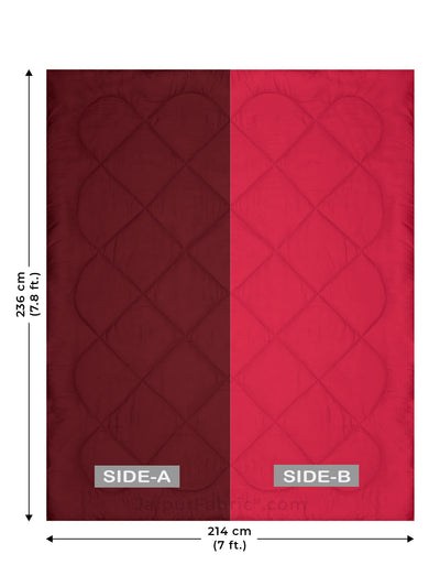 Maroon - Pink Single Double Bed Comforter