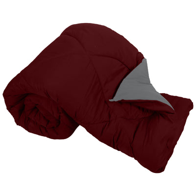 Maroon-Grey Double Bed Comforter