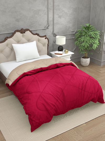Smoke White Dark Pink Single Bed Comforter