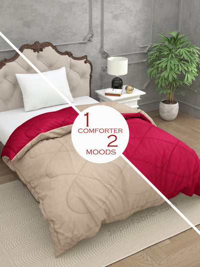 Smoke White Dark Pink Single Bed Comforter