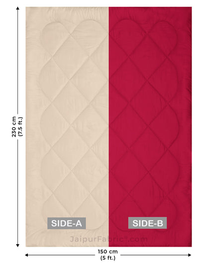 Dark Pink Smoke White Single Bed Comforter