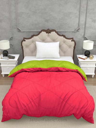 Parrot Green Dark Pink Single Bed Comforter