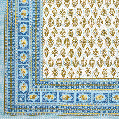 Welcom Tyohaar Blue Double Bedsheet