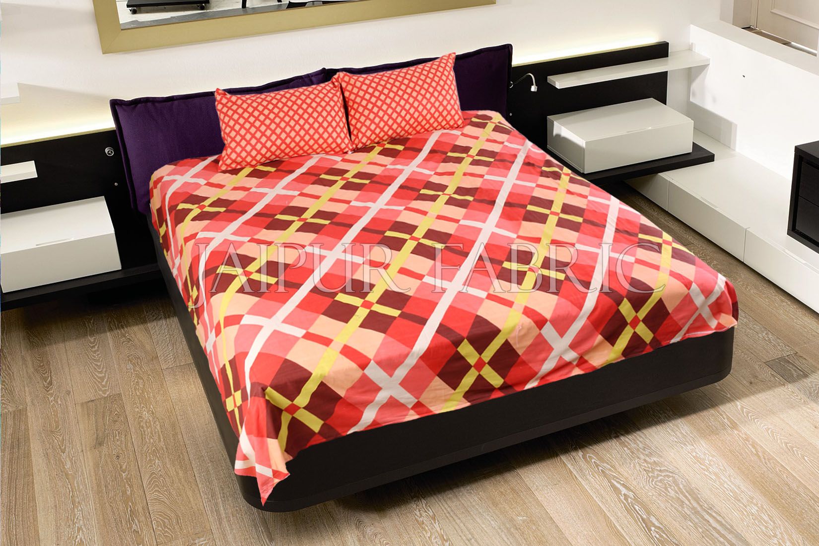 COMBO17 - Set Of Double Bed Sheet and 3 Cushion Covers