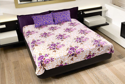 COMBO14 - Set Of Double Bed Sheet and 3 Cushion Covers