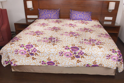 COMBO14 - Set Of Double Bed Sheet and 3 Cushion Covers