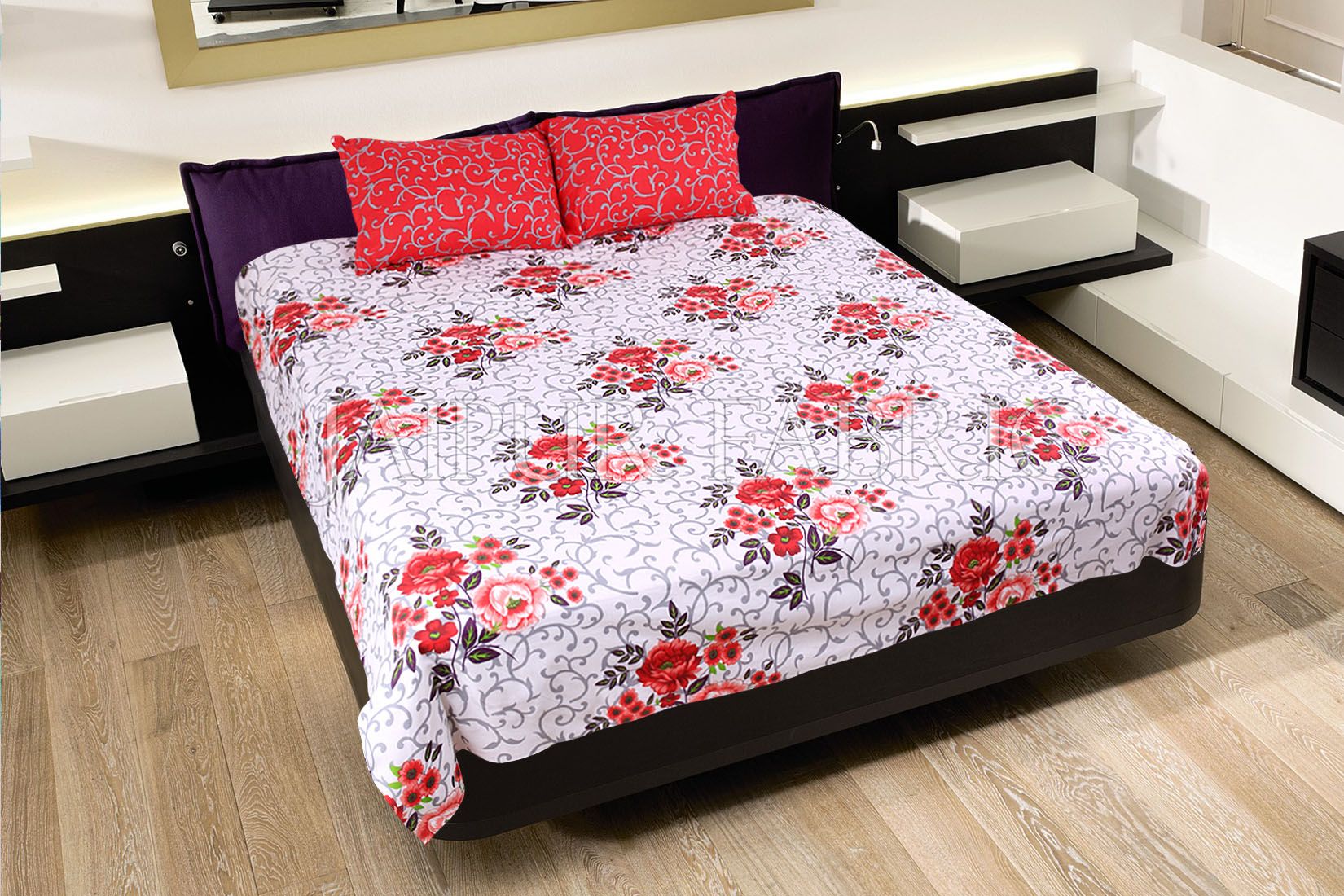 COMBO16- Set Of Double Bed Sheet and 3 Cushion Covers