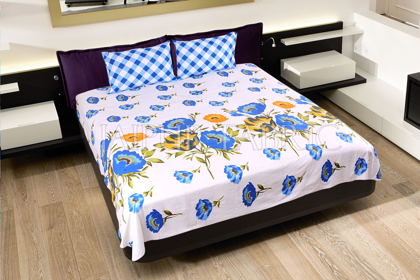 COMBO21 - Set Of Double Bed Sheet and 3 Cushion Covers