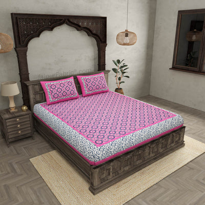 Cozy Comfort Cotton 4 Bedsheets + Pillow Covers for Double Beds