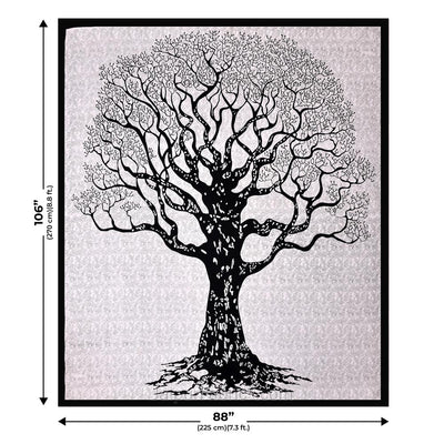 Big Tree Pattern Super Fine Cotton Double Bed Sheet – Choose Your Favorite Border Color