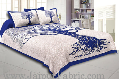 Big Tree Pattern Super Fine Cotton Double Bed Sheet – Choose Your Favorite Border Color