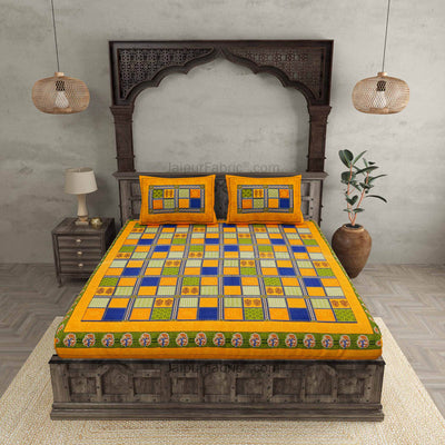 Multicolor Checkered Super Fine Cotton Double Bedsheet – Choose Your Favorite Border