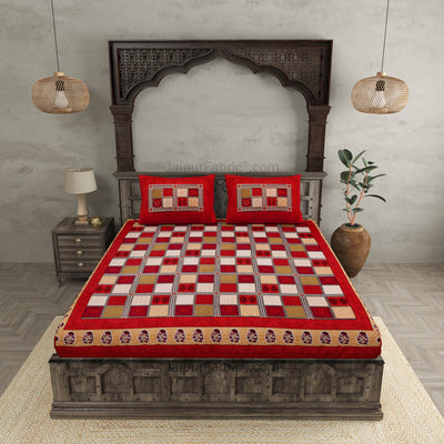 Multicolor Checkered Super Fine Cotton Double Bedsheet – Choose Your Favorite Border