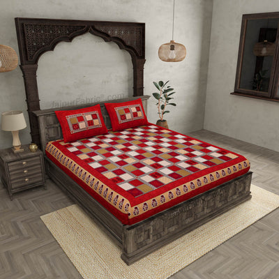 Multicolor Checkered Super Fine Cotton Double Bedsheet – Choose Your Favorite Border