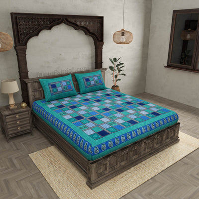 Multicolor Checkered Super Fine Cotton Double Bedsheet – Choose Your Favorite Border