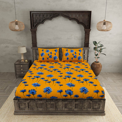 Sun Flower Double Bedsheet Yellow Color With 2 Pillow covers