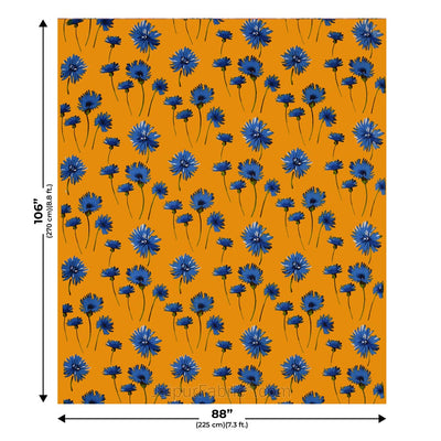 Sun Flower Double Bedsheet Yellow Color With 2 Pillow covers