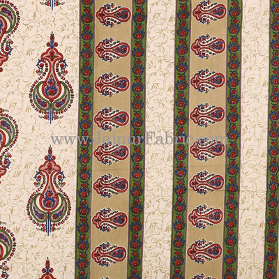 Artistic Multicolor Cotton Double Bed Set with Matching Covers