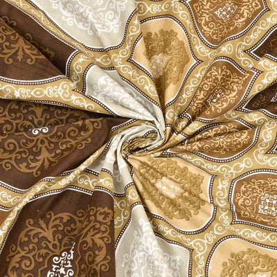 Sacred Shells Brown Cotton Double Bedsheet