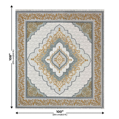 Flower Dome Blue Cotton Double Bedsheet