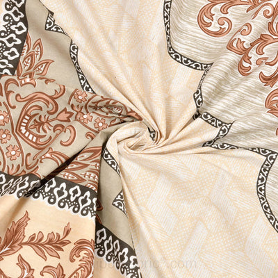 Flower Dome Orange Cotton Double Bedsheet