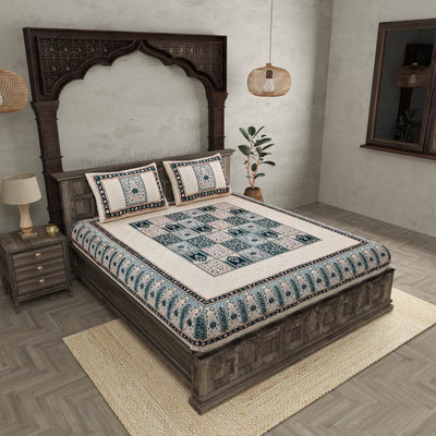 The Rich Legacy Grey Cotton Double Bedsheet
